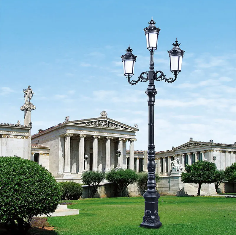  Design 3m 4m 5m European Aluminium Garden light pole outdoor antique pole light